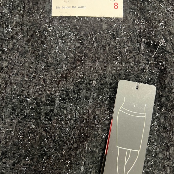 Vintage 90s Dalia Collection Black Sparkle Tweed Mini Pencil Skirt Size 8 NEW! - Picture 4 of 12